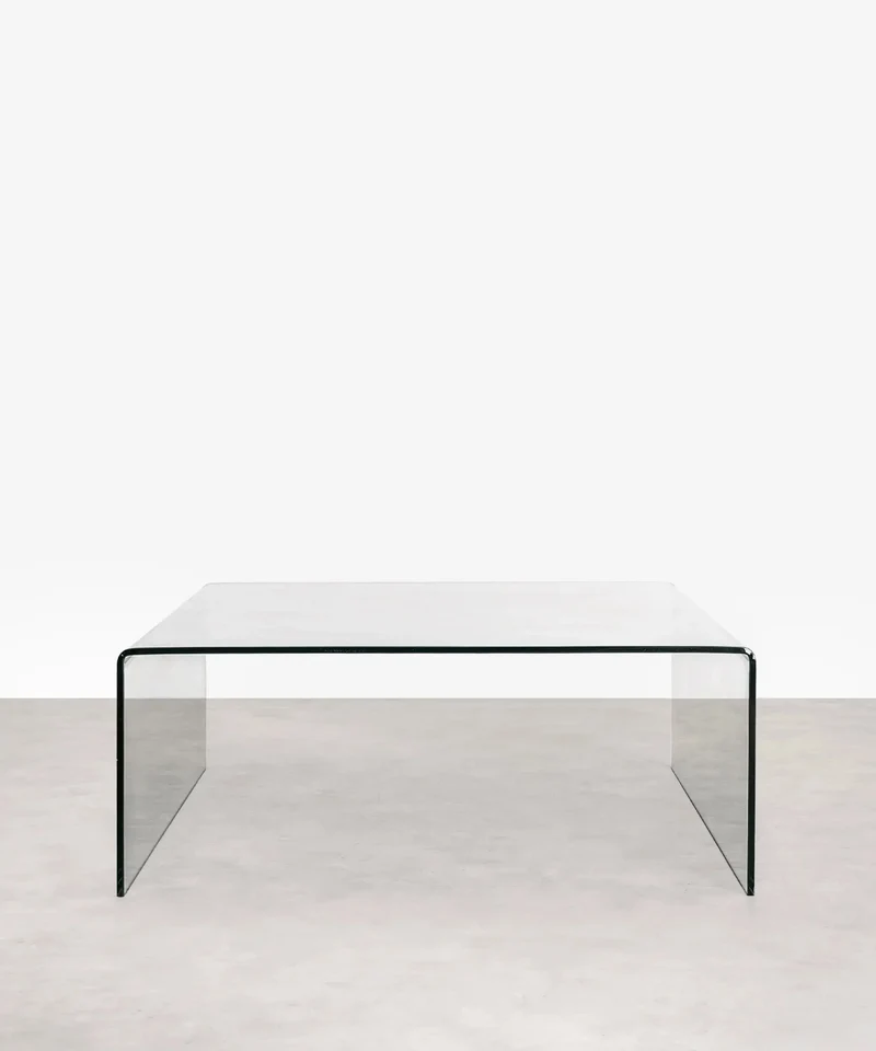 Mesa de Centro Cuadrada de Cristal Templado Burano (100x100 cm)