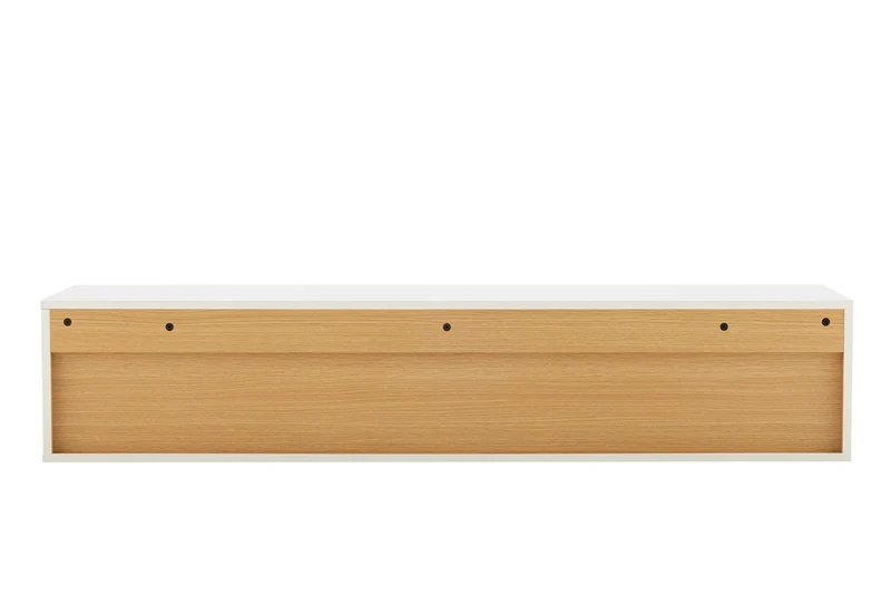 Meuble TV suspendu LOFT 150cm blanc naturel cinq compartiments avec tiroir (réf. 47813)