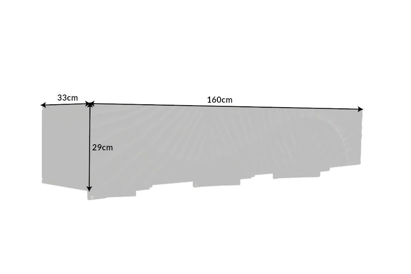 Meuble TV massif SCORPION 160cm meuble bas suspendu en manguier noir