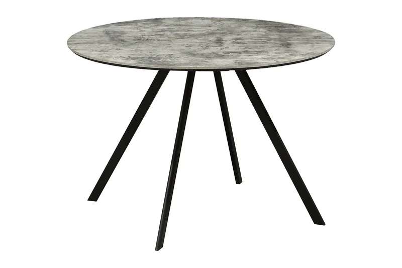 Table à manger ronde ATELIER 100cm béton gris design métal noir