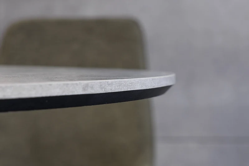 Table à manger ronde ATELIER 100cm béton gris design métal noir