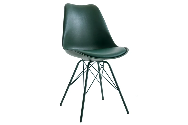 Lot de 2x chaises rétro SCANDINAVIA MEISTERSTÜCK vert foncé