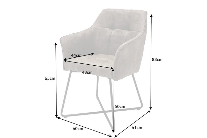 Lot de 2x chaises design exclusive LOFT microfibre vintage taupe avec accoudoir