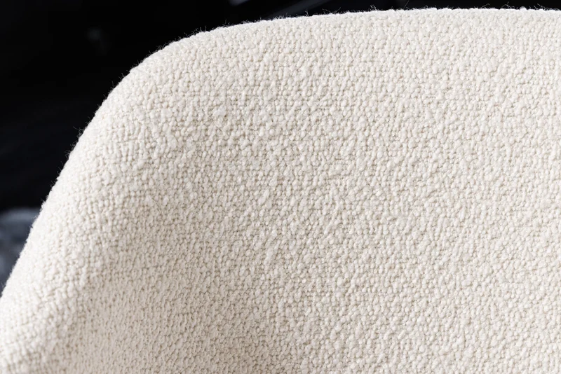 Lot de 2x chaises design VOGUE blanc bouclé pieds métal noir