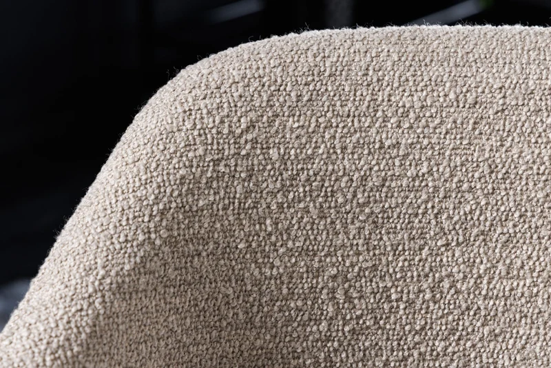 Lot de 2x chaises design VOGUE grège Bouclé pieds métal noir