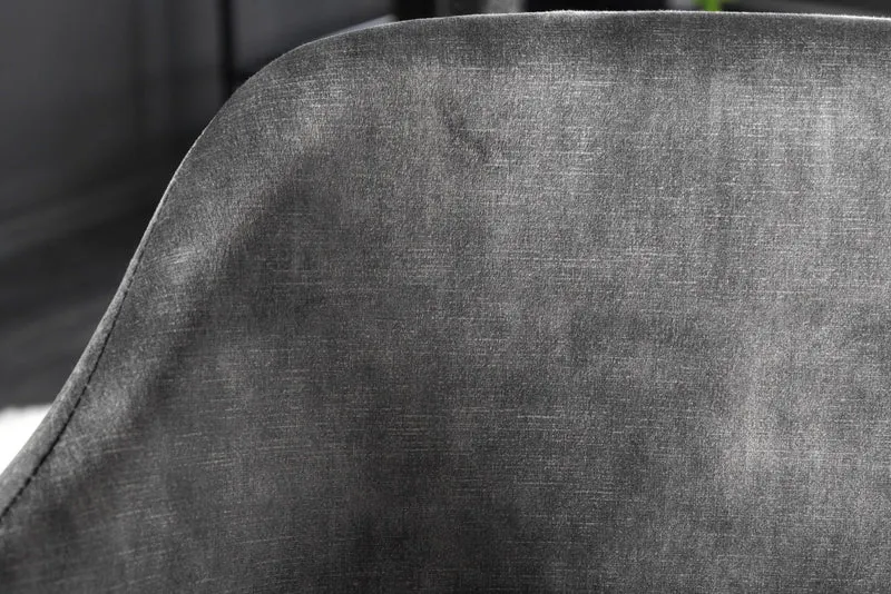 Lot de 2x chaises design VOGUE velours gris pieds métal noir