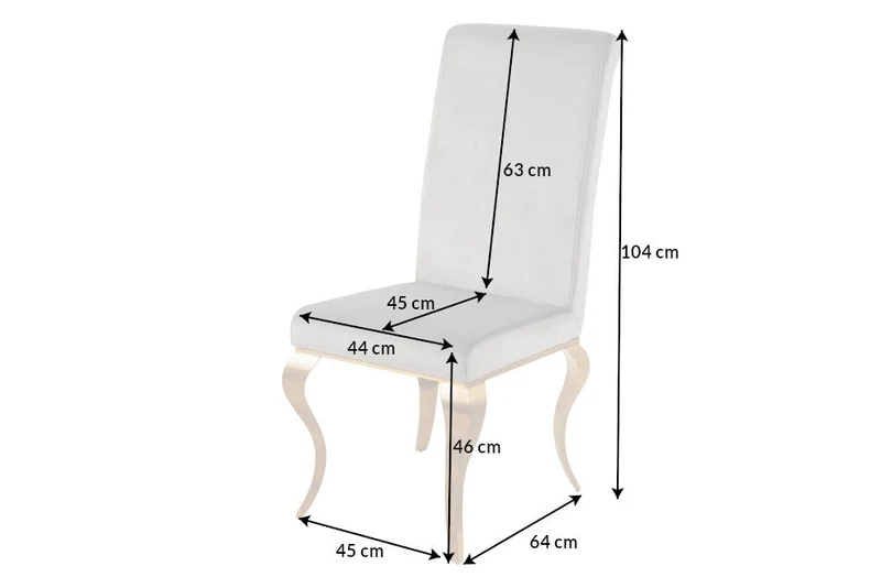 Lot de 2x chaises design MODERNE BAROQUE velours gris pieds dorés