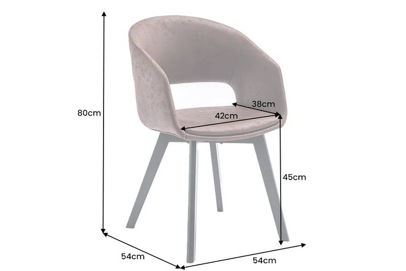 Lot de 2x chaises design NORDIC STAR marron antique microfibre bois massif tapissée noire avec accoudoirs