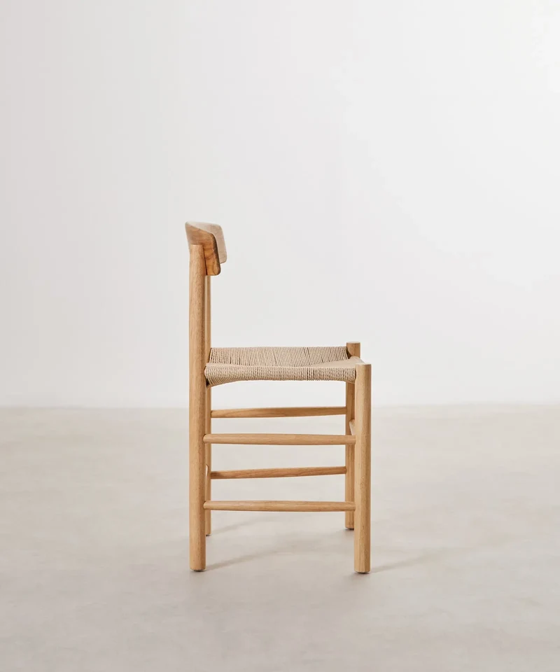 Silla de Comedor de Madera y Cuerda Trenzada Alba