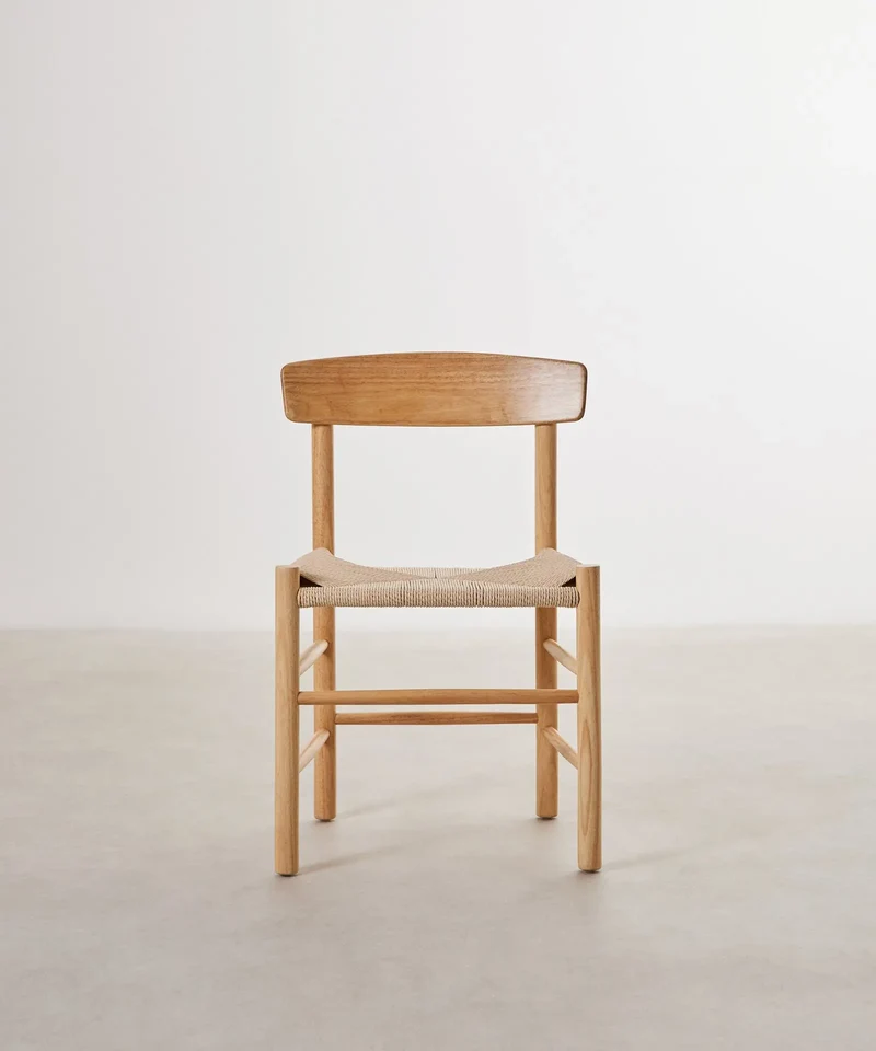 Silla de Comedor de Madera y Cuerda Trenzada Alba