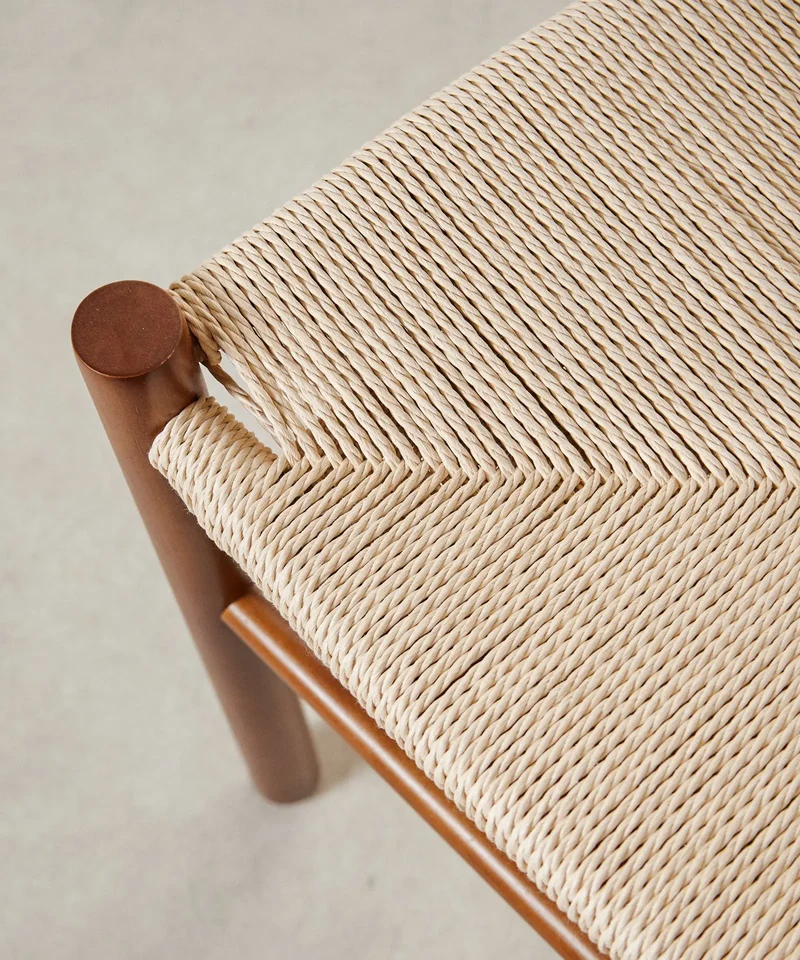 Silla de Comedor de Madera y Cuerda Trenzada Alba