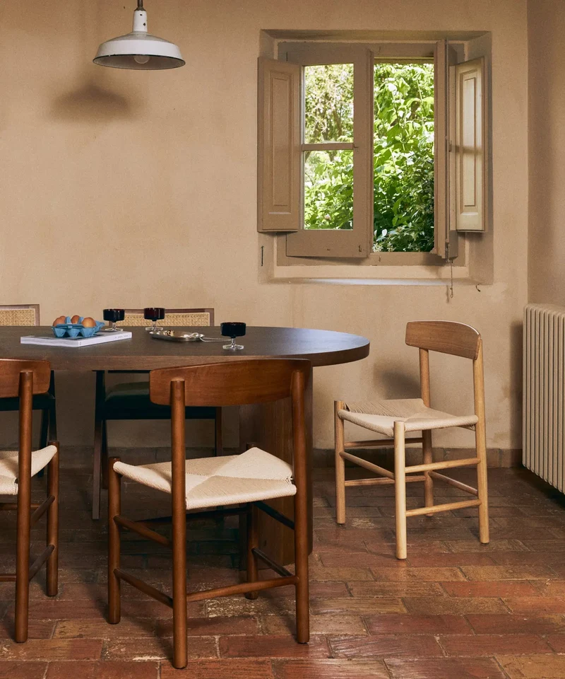 Silla de Comedor de Madera y Cuerda Trenzada Alba