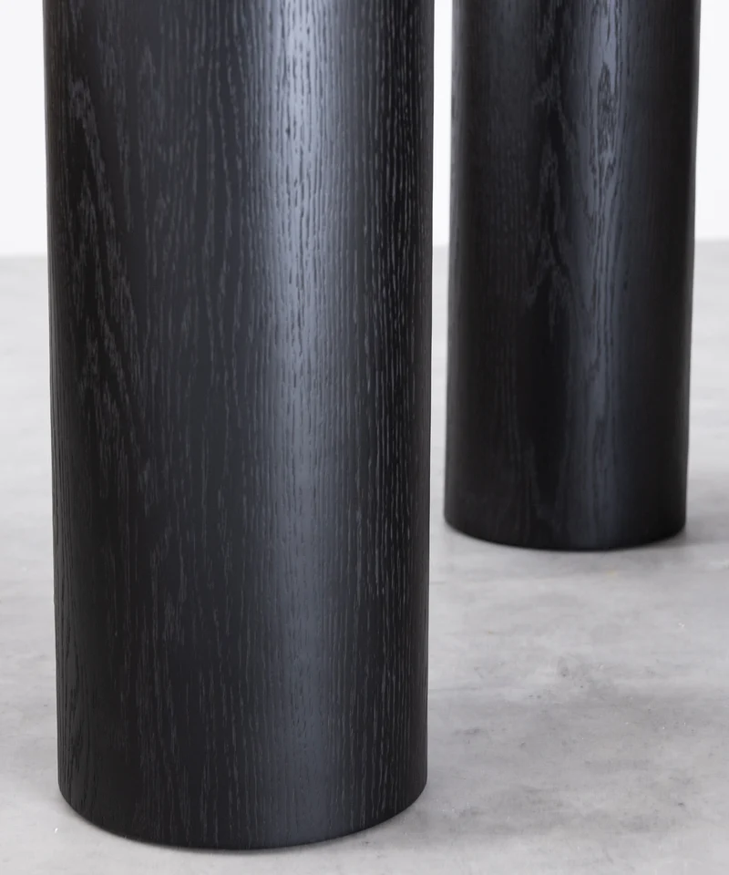 Mesa de Comedor Redonda en Madera y Mármol Anetta (120 cm)