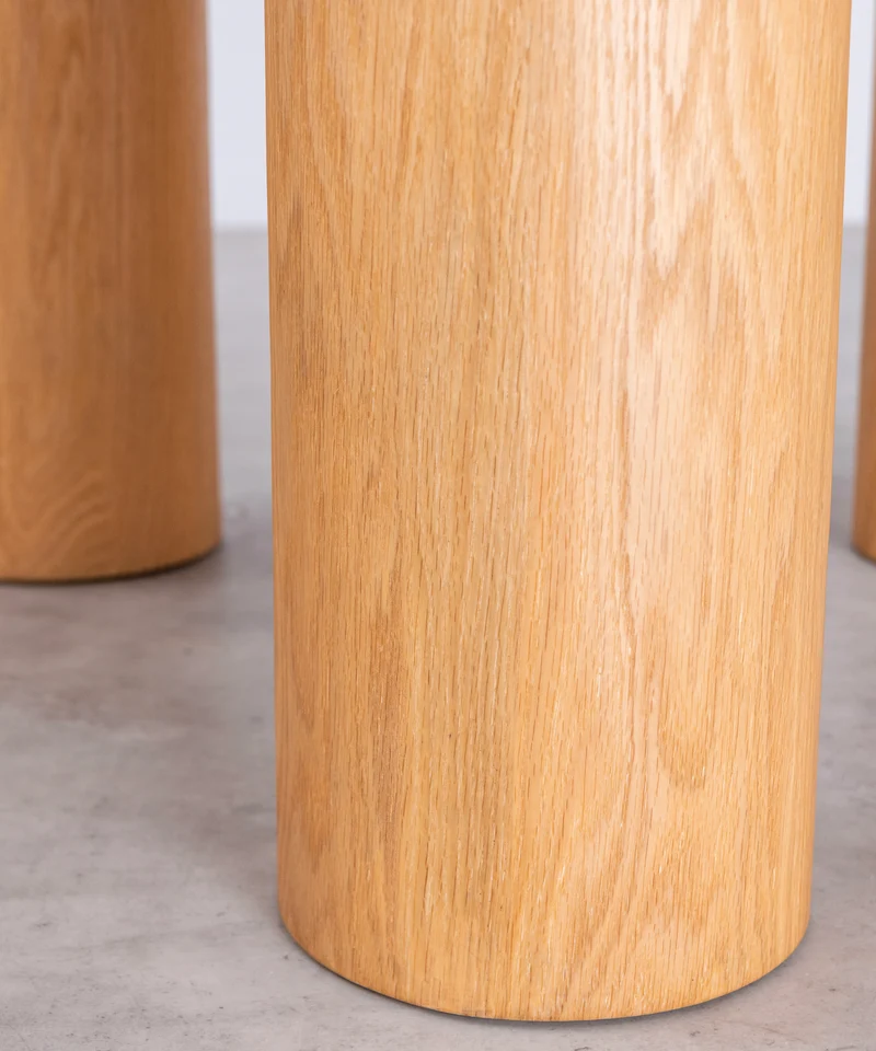 Mesa de Comedor Redonda en Madera y Mármol Anetta (120 cm)
