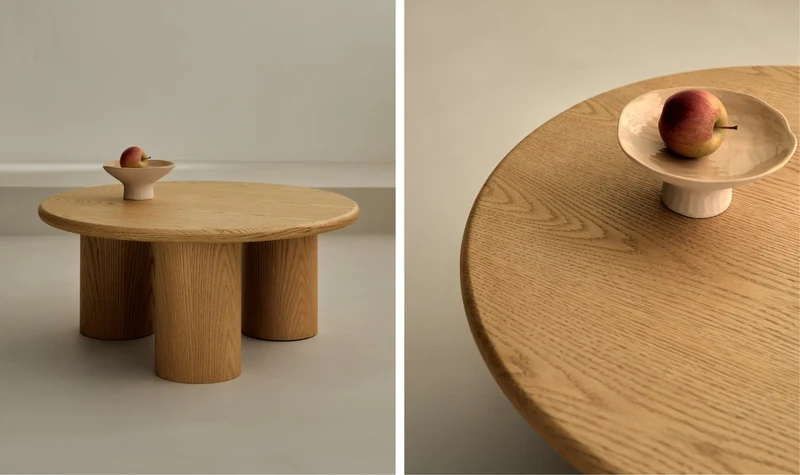 Mesa de Centro Redonda en Madera Aisha (80 cm)