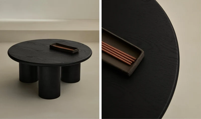 Mesa de Centro Redonda en Madera Aisha (80 cm)