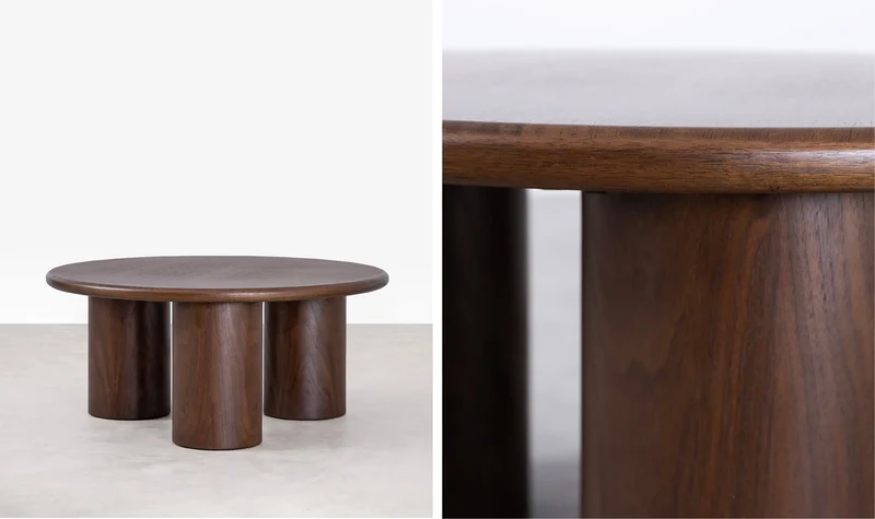Mesa de Centro Redonda en Madera Aisha (80 cm)