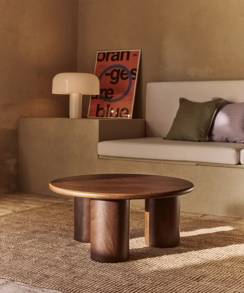 Mesa de Centro Redonda en Madera Aisha (80 cm)