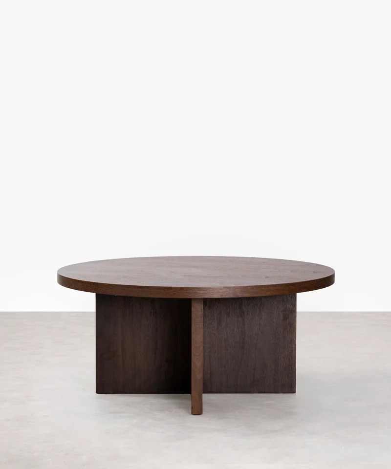 Mesa de Centro Redonda en Madera Takaya (80 cm)