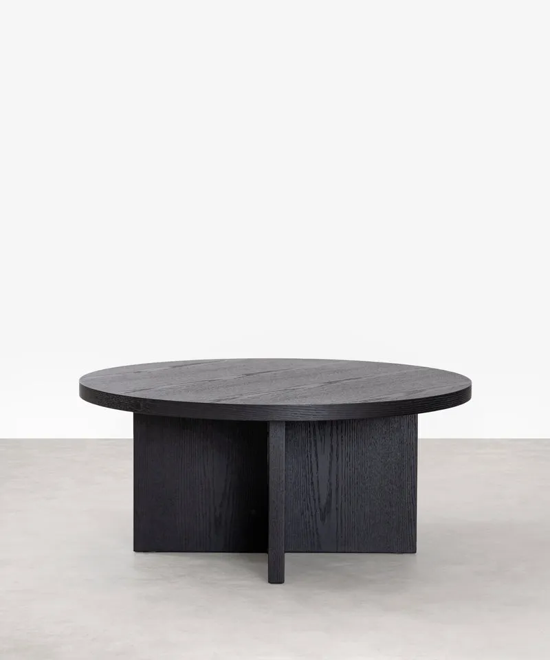 Mesa de Centro Redonda en Madera Takaya (80 cm)