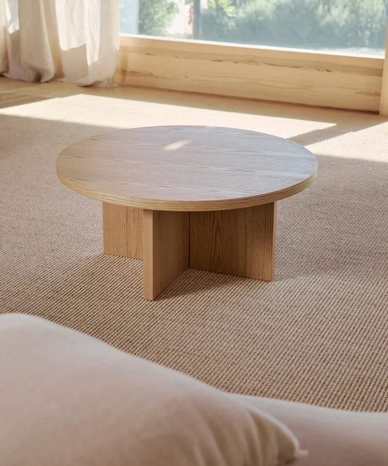 Mesa de Centro Redonda en Madera Takaya (80 cm)