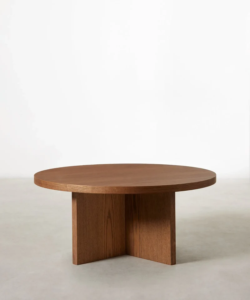 Mesa de Centro Redonda en Madera Takaya (80 cm)