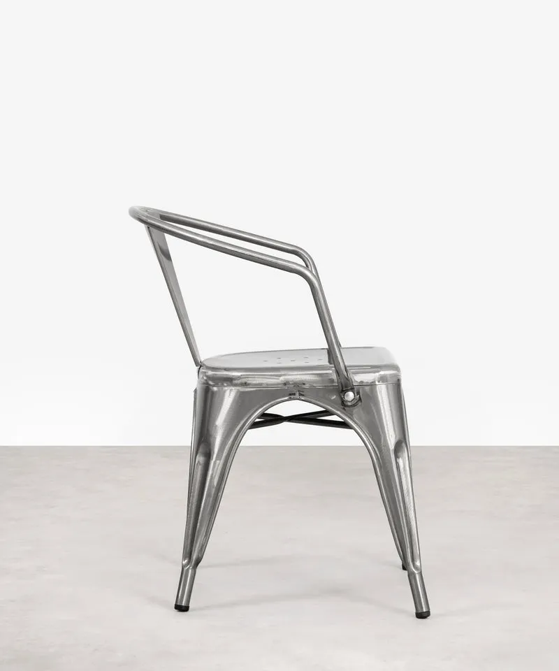 Silla de Comedor de Metal con Reposabrazos Tolik