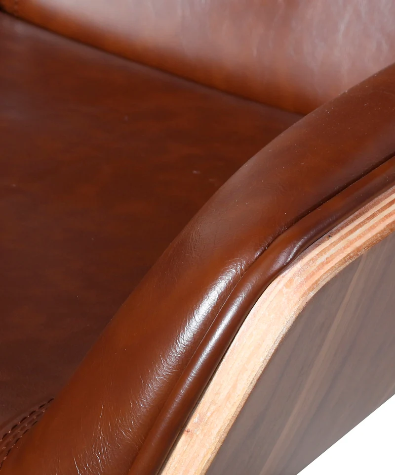 Silla de Escritorio de Piel y Madera Marvin