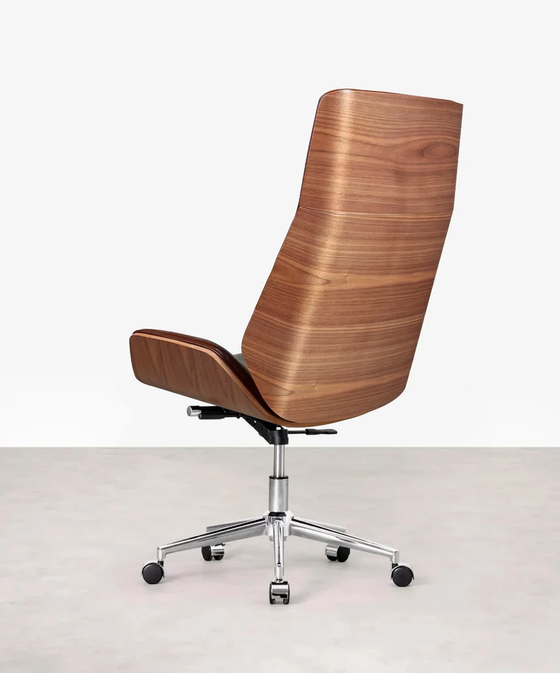 Silla de Escritorio de Piel y Madera Marvin