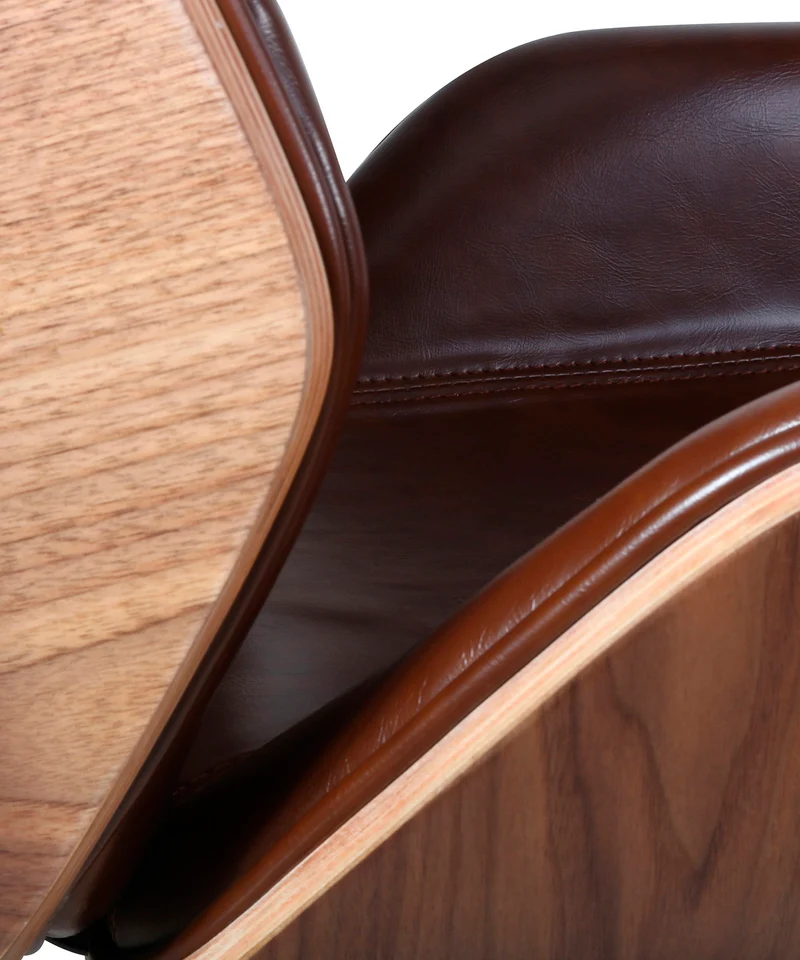Silla de Escritorio de Piel y Madera Marvin