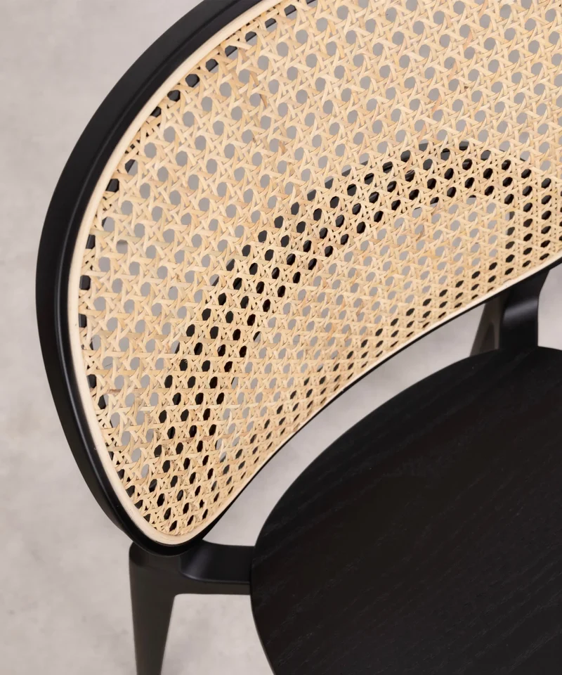 Silla de Comedor en Polipropileno Madera y Ratán Calista