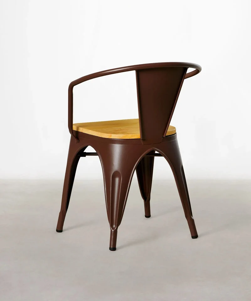 Silla de Comedor de Metal y Madera Tolik Wood