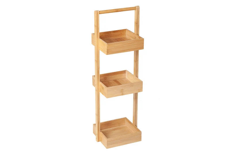 Etagère design LAGOON SPA 75cm bois de bambou étagère salle de bain trois compartiments