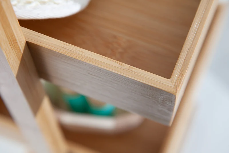 Etagère design LAGOON SPA 75cm bois de bambou étagère salle de bain trois compartiments
