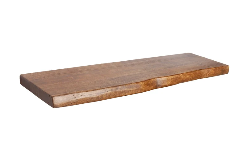 Etagère murale massive MAMMUT 115cm étagère en bois d’acacia avec bordure en arbre