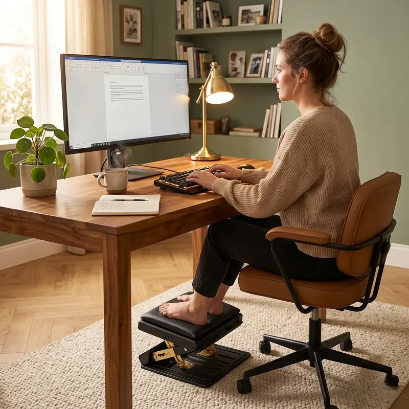 Repose-pieds ergonomique Titan Step : Acier & Polymère - Réglable - Posture & Circulation