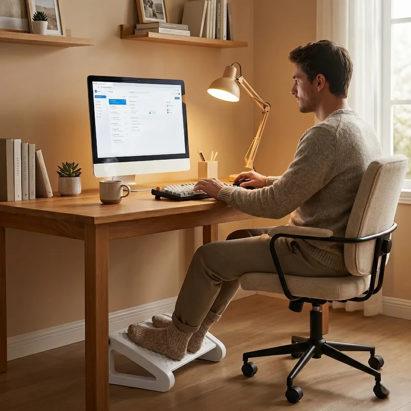 Repose-pieds ergonomique Aura-Flex : Polymère Haute Densité - Réglable - Posture & Circulation