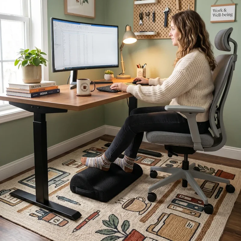 Repose-pieds ergonomique CloudBase | Mousse ErgoFoam - Semi-Cylindre Actif - Posture & Circulation
