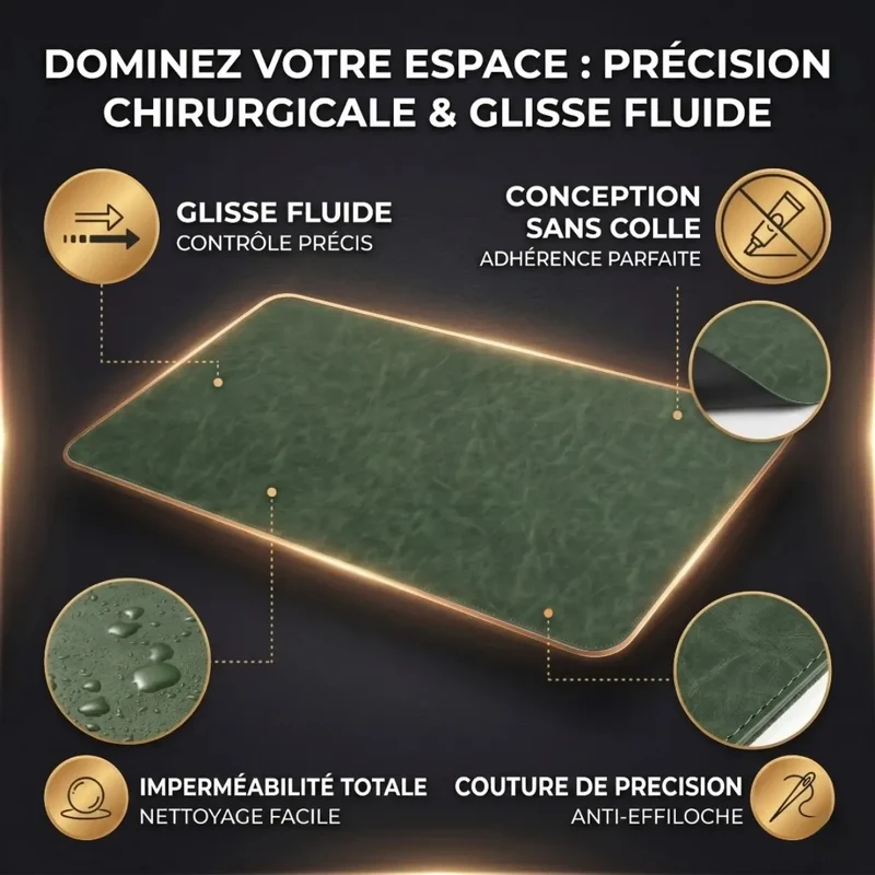 Tapis de souris Titan Veil | Cuir PU Crazy Horse - Format XXL - Précision & Glisse