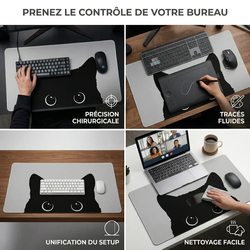 Tapis de souris Shadow Prowl | Tissu Micro-Texturé XXL - Précision & Glisse