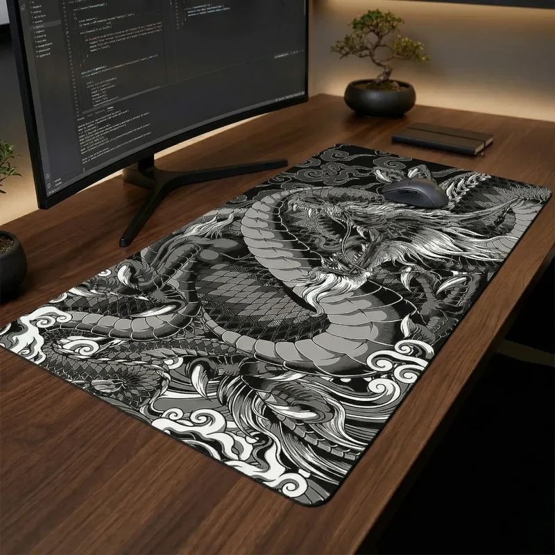 Tapis de souris Dragon Onyx | Tissu Micro-texturé - Format XXL - Précision & Glisse
