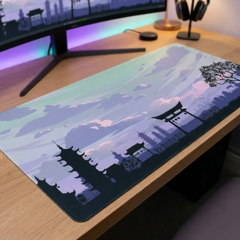 Tapis de Souris Orient Skyline | Tissu Haute Densité - XXL - Précision & Glisse