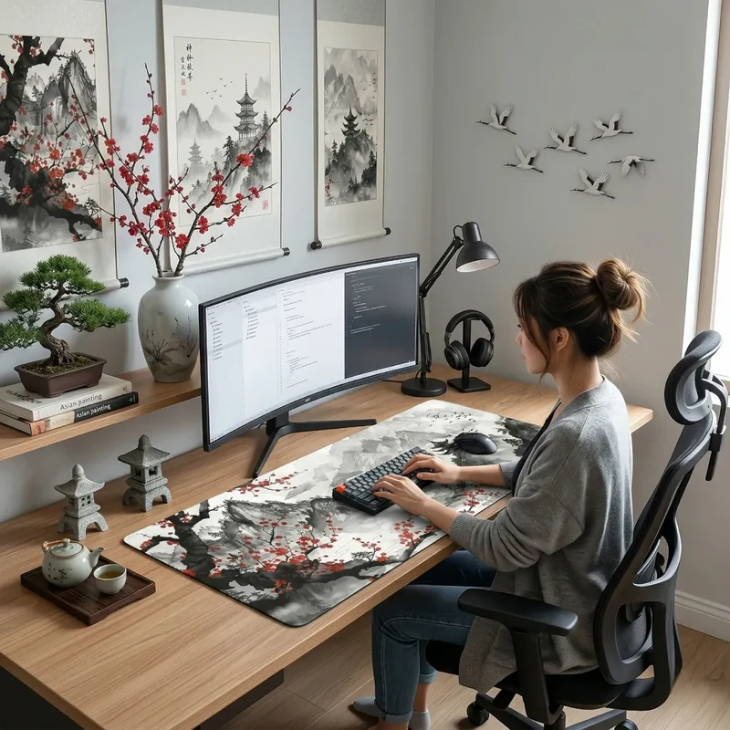 Tapis de souris Zen Flow | Micro-textile Haute Densité - XXL - Précision & Glisse