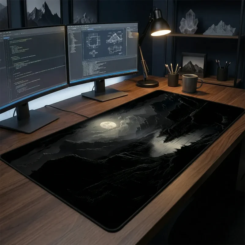 Tapis de souris Lunar Abyss | Micro-tissage HD - XXL - Précision & Glisse
