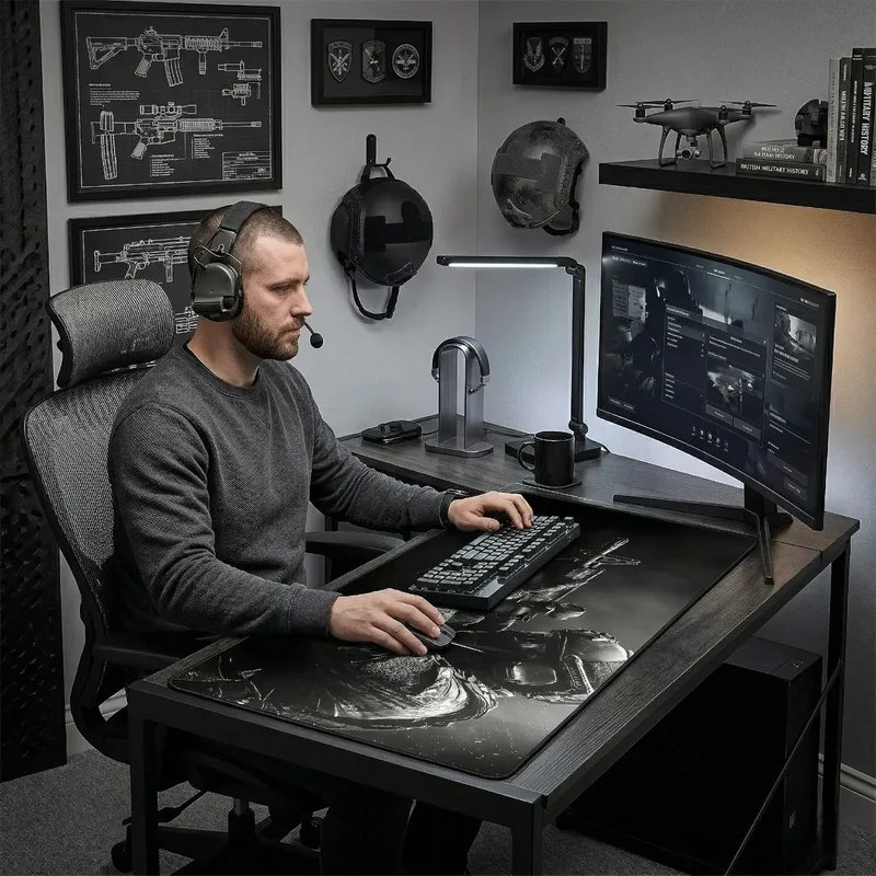 Tapis de souris XGZ Tactical Ops-Elite | Tissu Micro-tressé - XXL - Précision & Contrôle Tactique