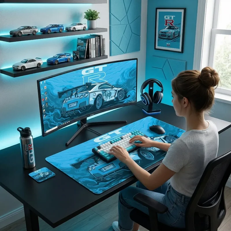 Tapis de souris Apex Skyline GT-R | Tissu Micro-texturé - XXL -Précision & Glisse