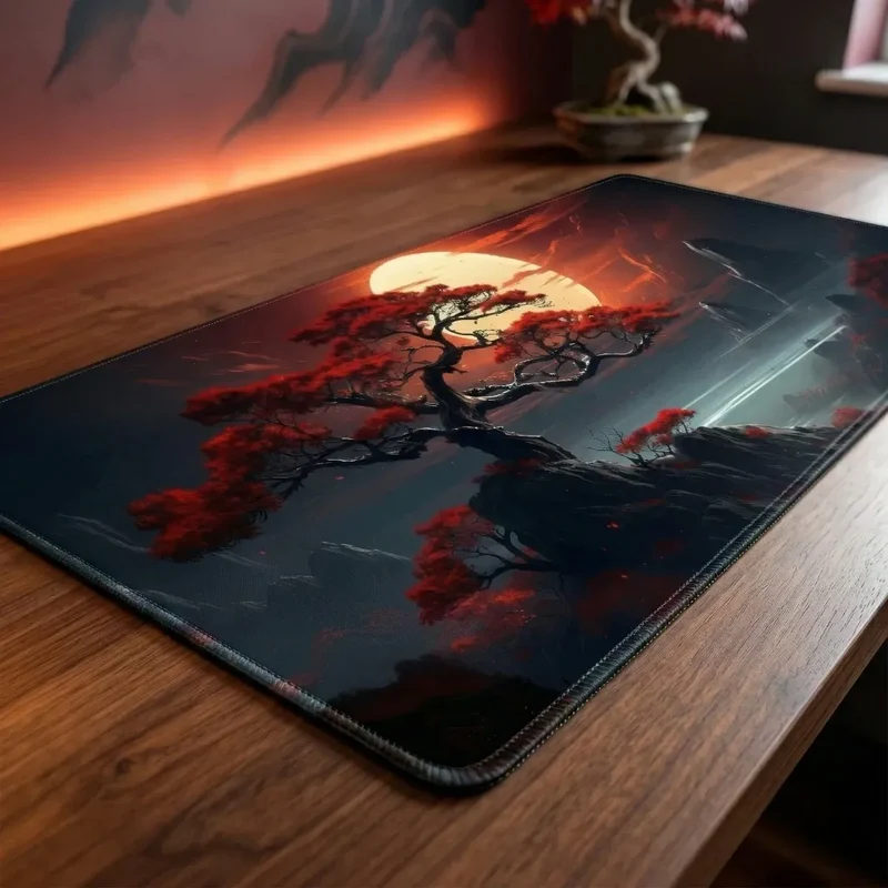 Tapis de Souris Crimson Bonsai | Revêtement Micro-texturé - XXL - Précision & Glisse
