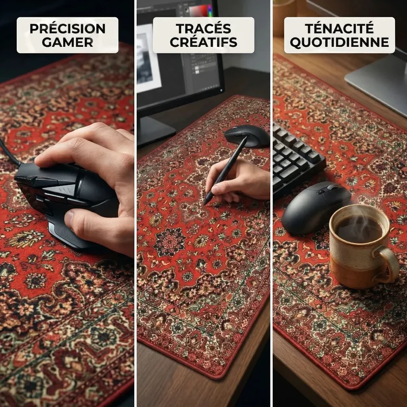 Tapis de souris Sultan Precision | Tissage Persan XXL - Précision & Glisse