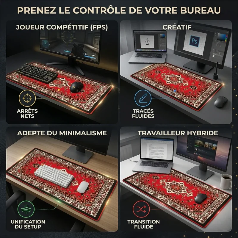 Tapis de souris Atlas Heritage | Tissu Micro-tissé - XXL - Précision & Glisse Persane