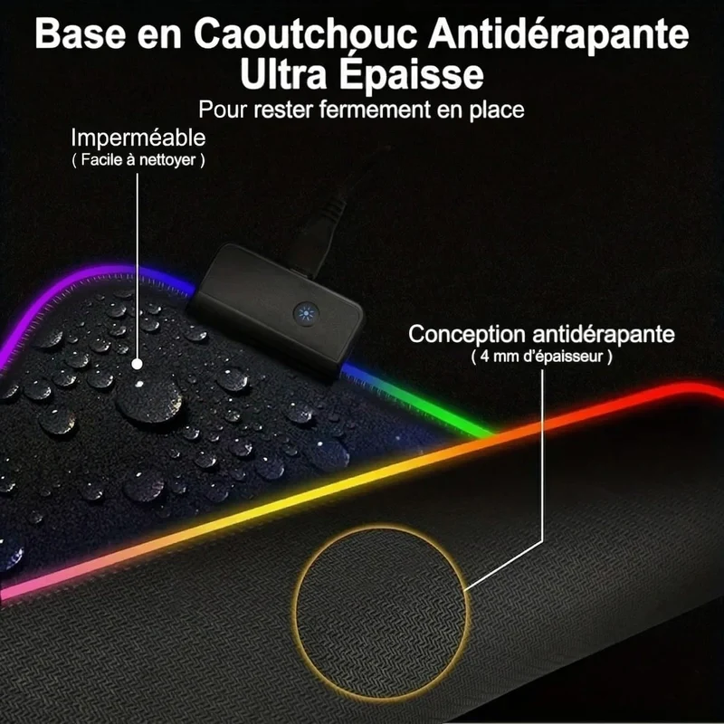 Tapis de souris XXL Lumina Glide Pro - Précision & Immersion RGB